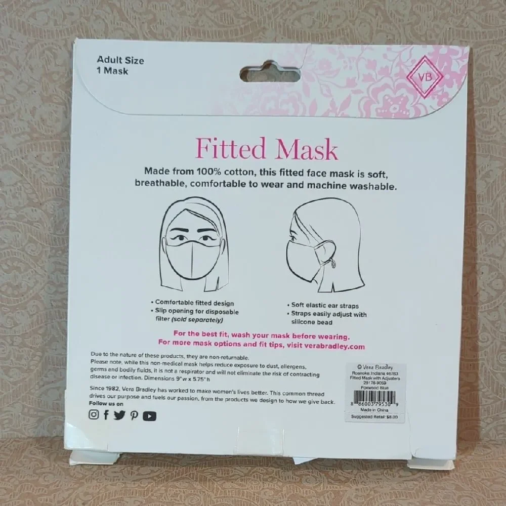Vera Bradley Floral Fitted Mask